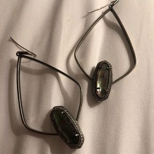 KENDRA SCOTT gunmetal drop earrings